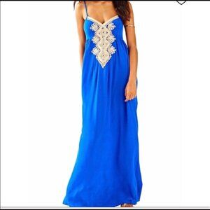 Lilly Pulitzer Kelsea Blue silk Maxi Dress